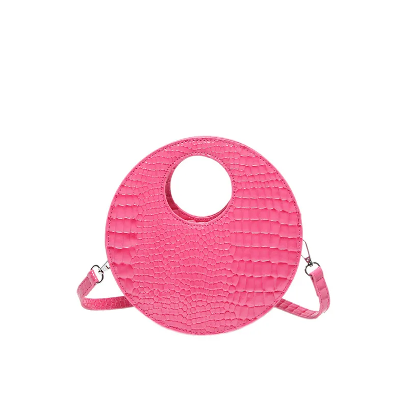 Niche design small round women handbag 2024 summer new simple fashion large capacity temperament female shoulder bag