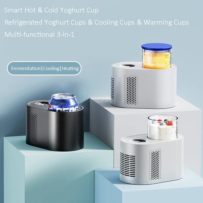 Intelligent Hot And Cold Yoghurt Cup Car Home Dual-use Beverage Fast Cooling Heating Mini Small Refrigerator Medicine Cooler