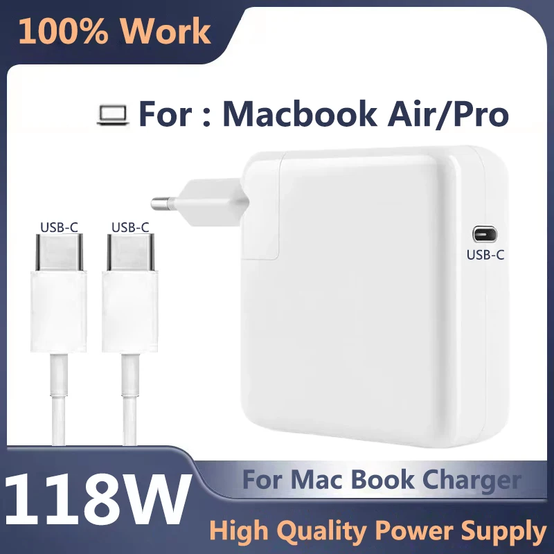118W Per Mac Book Pro/Caricatore D'Aria, Caricatore Usb C Compatibile Per Macbook Pro 16 15 14 13 Pollici, Macbook Air 15 13 Pollici, Ipad, Sams
