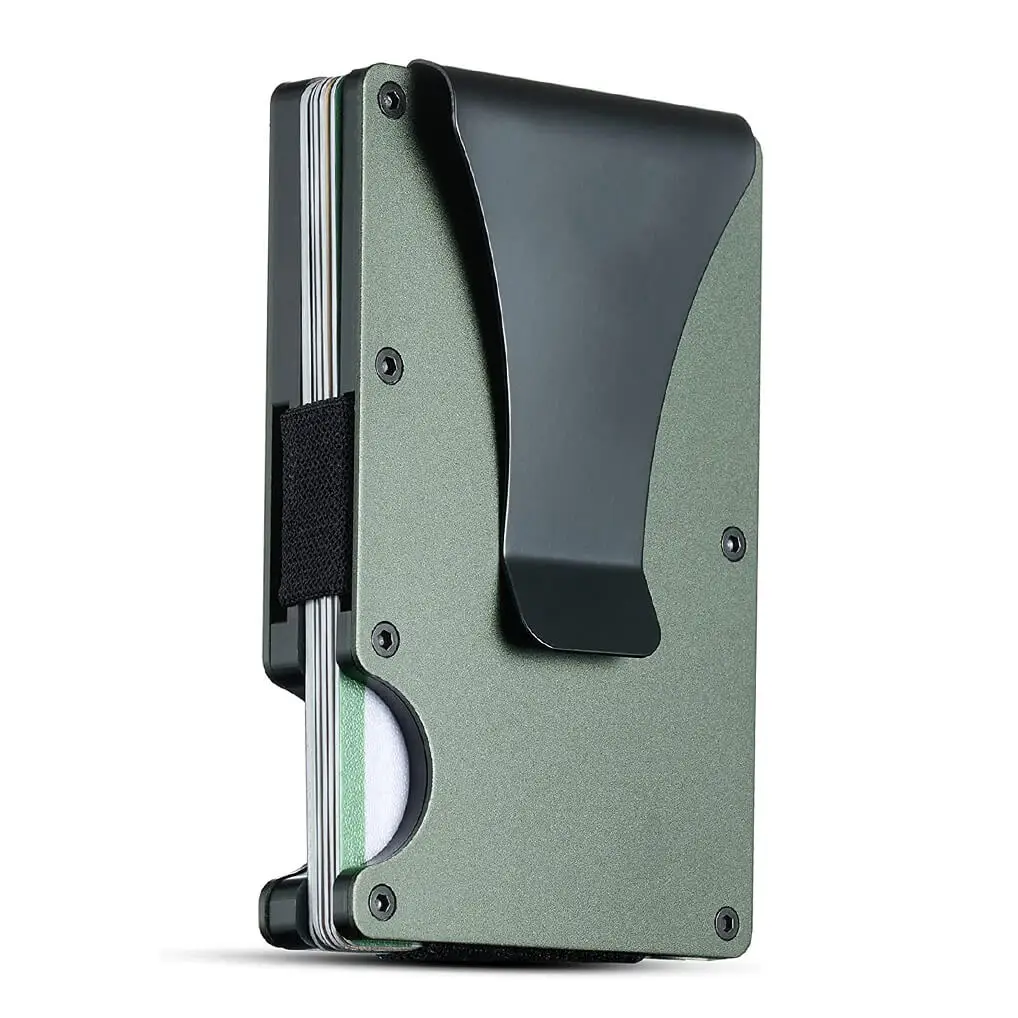 Sleek RFID-Blocking Minimalist Wallet with Removable Money Clip