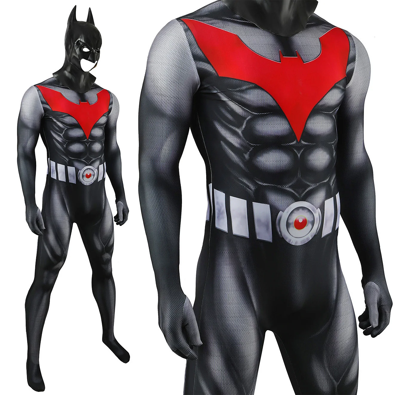 DC-Inspired Batman Cosplay Bodysuit for Adults and Kids
