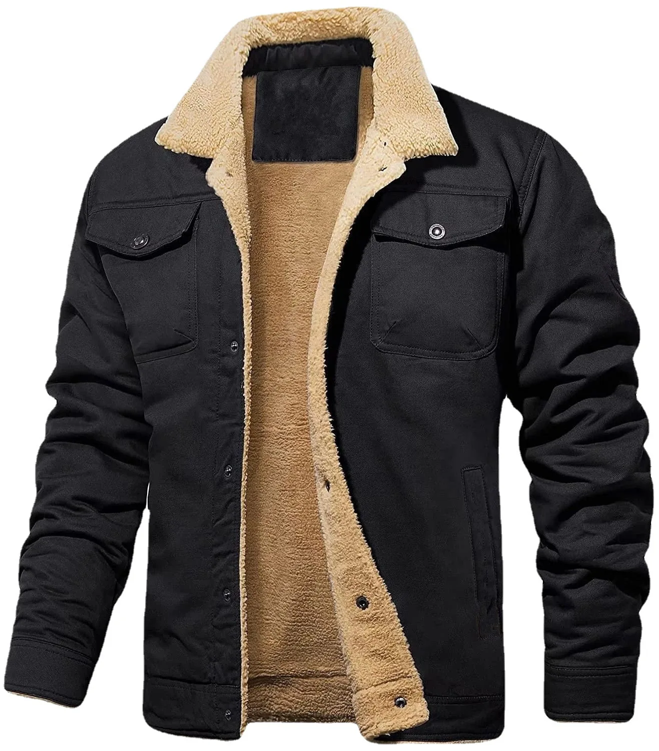 

Autumn/Winter 2023 New Men's Jacket with Fleece Cotton Cargo Casual Coat