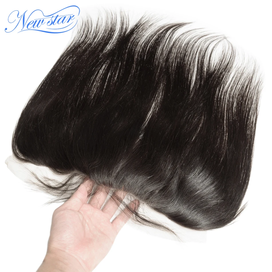 Brazilian Transparent HD Lace Frontal Straight New Star Virgin Hair 13x4 Brown Lace Frontal Closure Pre-Plucked Hairline