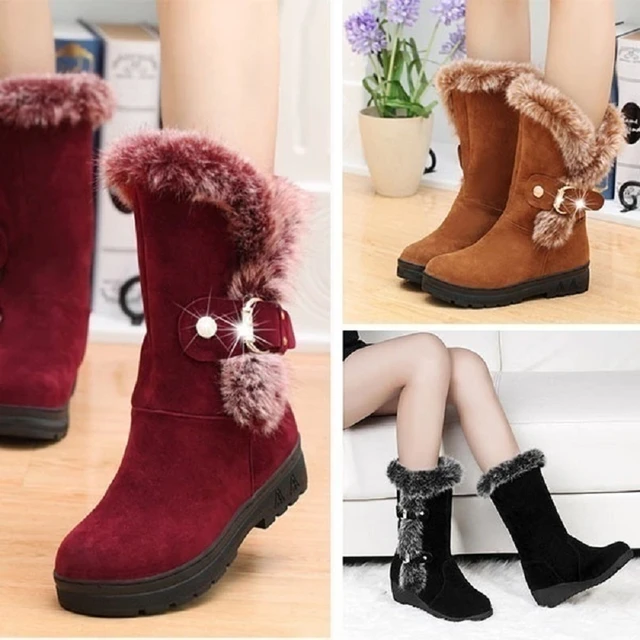  Botas de nieve para mujer Winter II impermeables con forro de  piel esmerilada, cálidas, antideslizantes, Camuflaje negro, 6 : Ropa,  Zapatos y Joyería