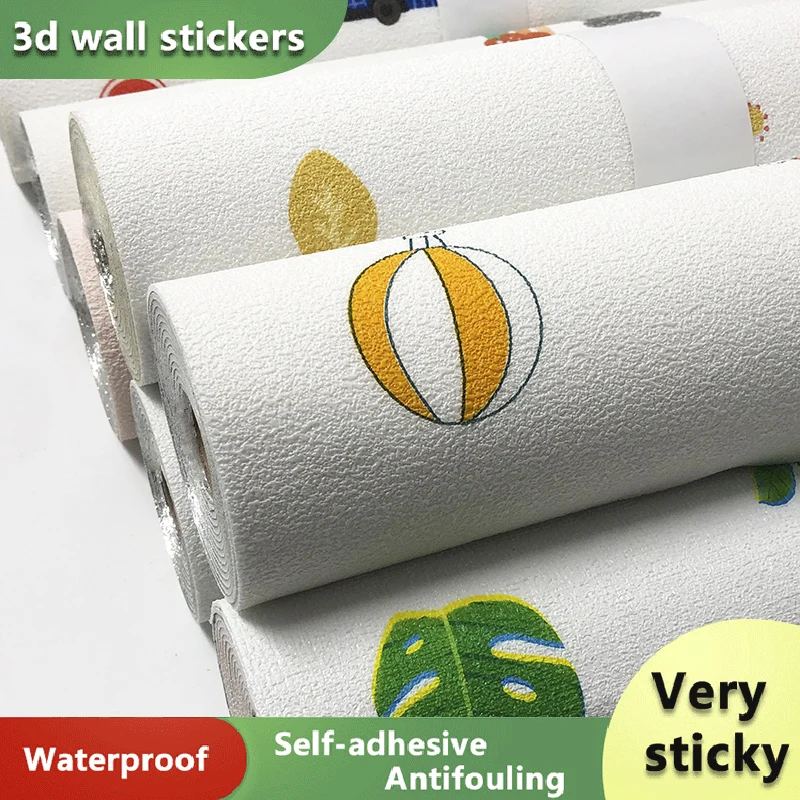 New Cartoon Self-Adhesive XPE Foam Wall Stickers Waterproof Soundproof Environmental Protection Thickened Wallpaper Decoration nordic minimalist city architecture wallpaper tv sofa background wall 3d living room bedroom decoration 3d wallpaper