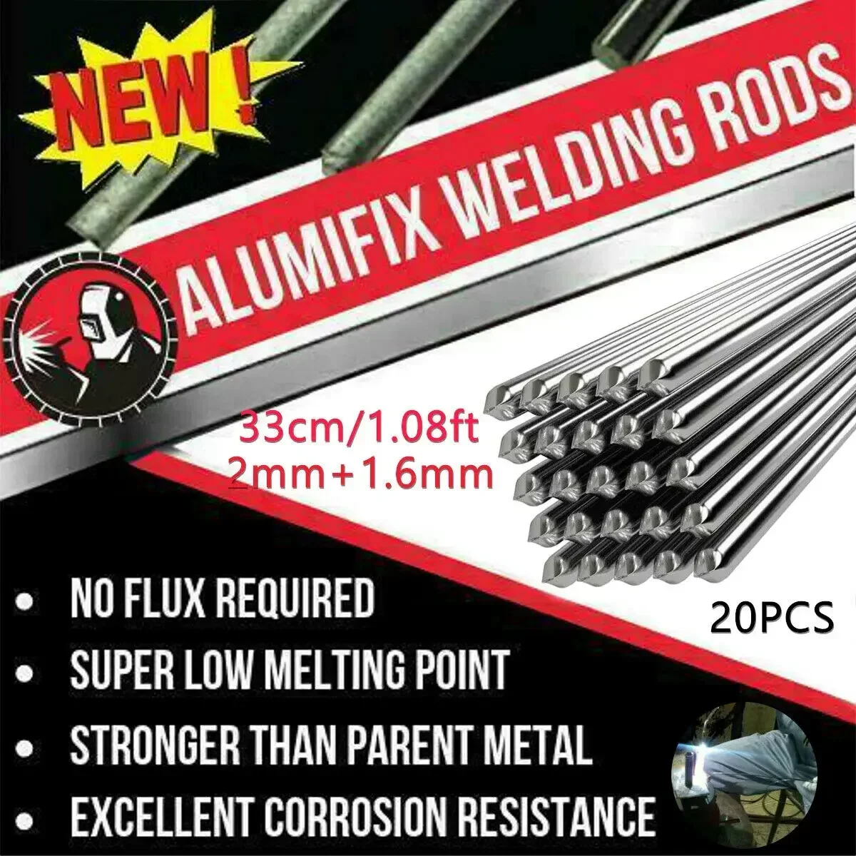 20 pieces aluminum welding rods electrodes 1.6 x/mm melting point TIG argon arc