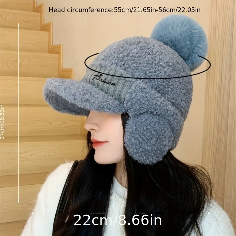 Fashion Women Winter Fur Warm Windproof Hat Lei Feng Cap Fur Ear Flap Cap Buckle Warm And Thick Ear Protection Outdoor Headwear fur hat winter hat