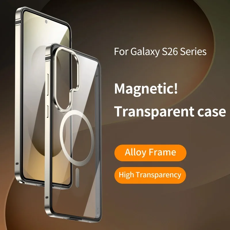Luxury Aluminum Alloy Frame Translucent Magnetic Phone Case - Wireless Charging & Strong Drop Protection