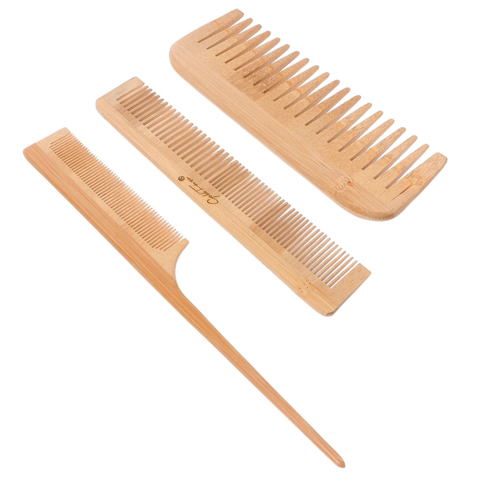 

3Pcs Bamboo Hair Fine and Wide Tooth Hair Styling Comb Rat Tail Comb