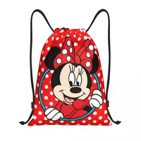 Custom Happy Minnie Mouse Drawstring Bag for Training Yoga Backpacks Men Women Cartoon Sports Gym Sackpack 1