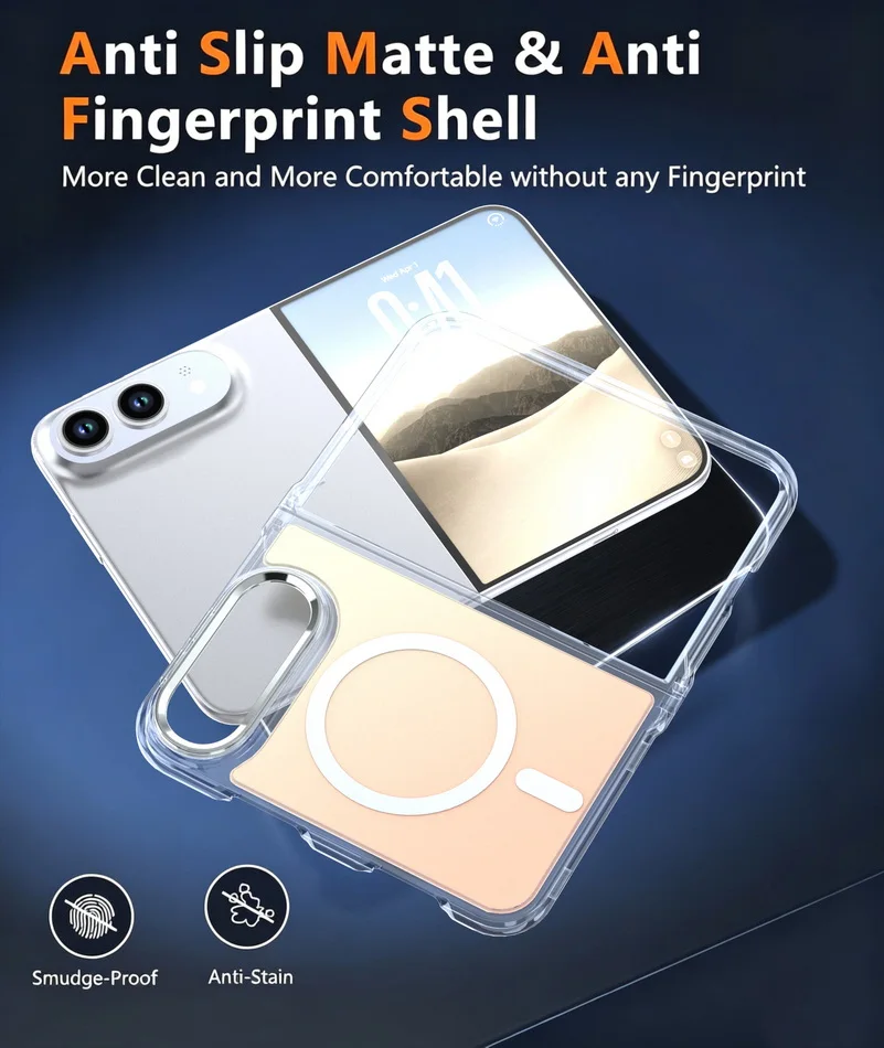 Magnetic Gradient Phone Case with Slim Metal Lens Protection and Anti-Yellow Back Cover