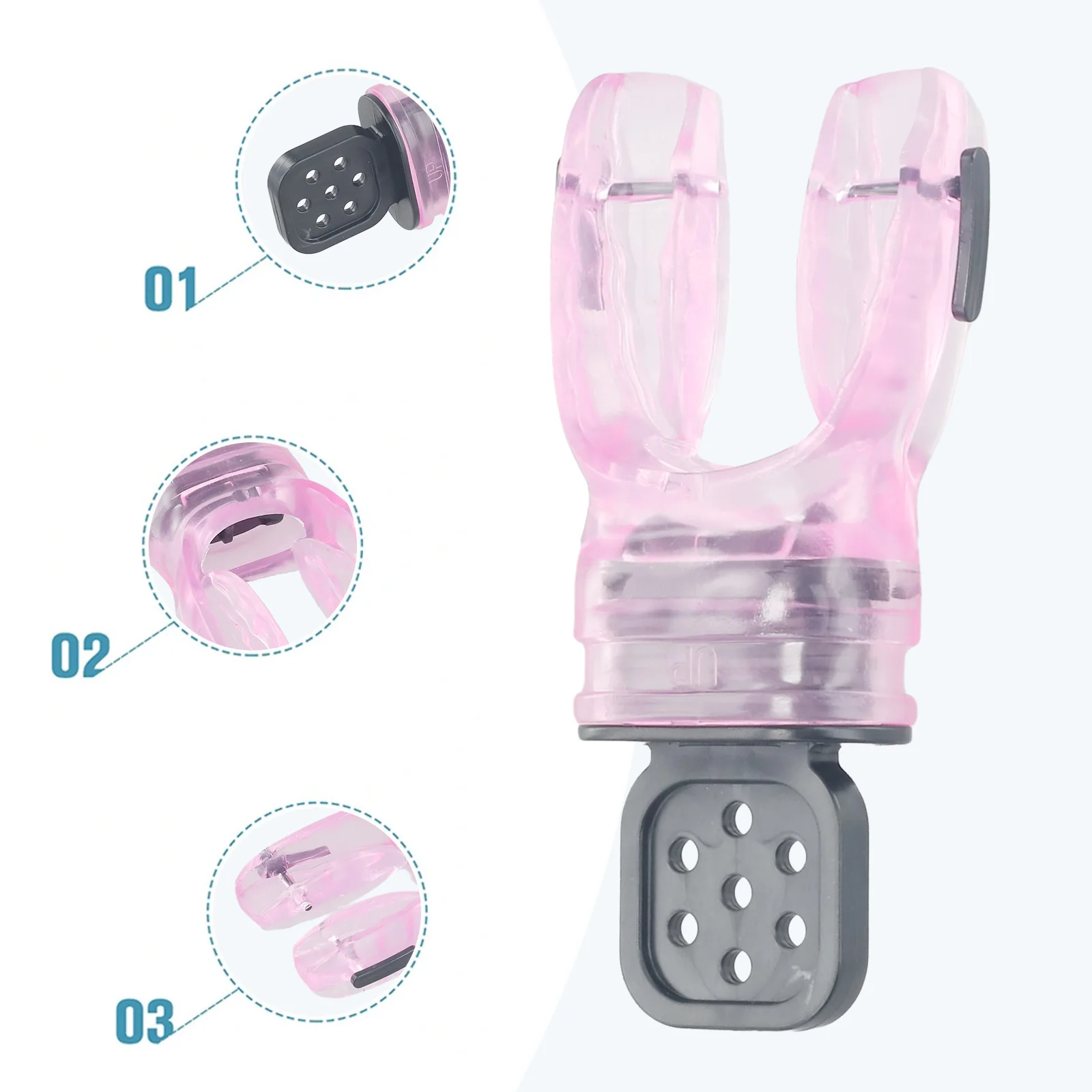 1pcs Silicone Snorkel Diving Mouthpiece Scuba Moldable Bite Mouthpiece Regulator Thermoplastic Snorkel