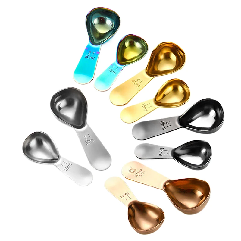 Kitchen Measuring Spoons Stainless Steel Coffee Bean Powder Scoop 30ml 15ml