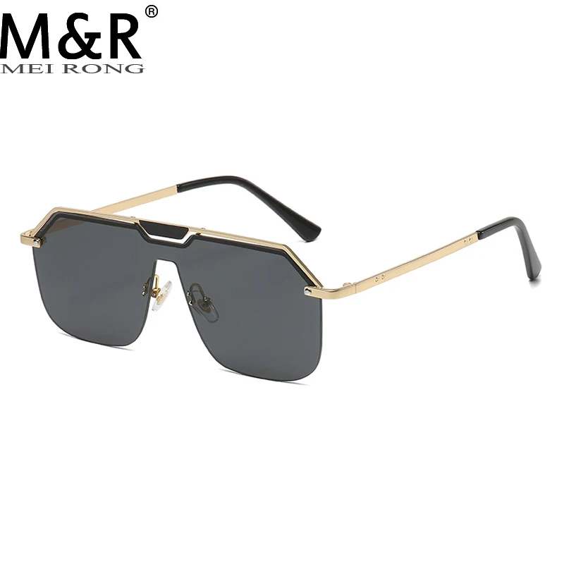 

Simple Fashionable Women's Punk Style Sunglasses Retro Gradient Half Edge Metal Eyewear Frame Men's Outdoor Driving Glasses