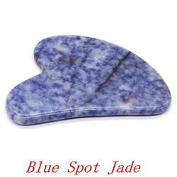 Jade Facial Massage and Skin Firming Tool Set - 5pcs (Blue Spot Jade)