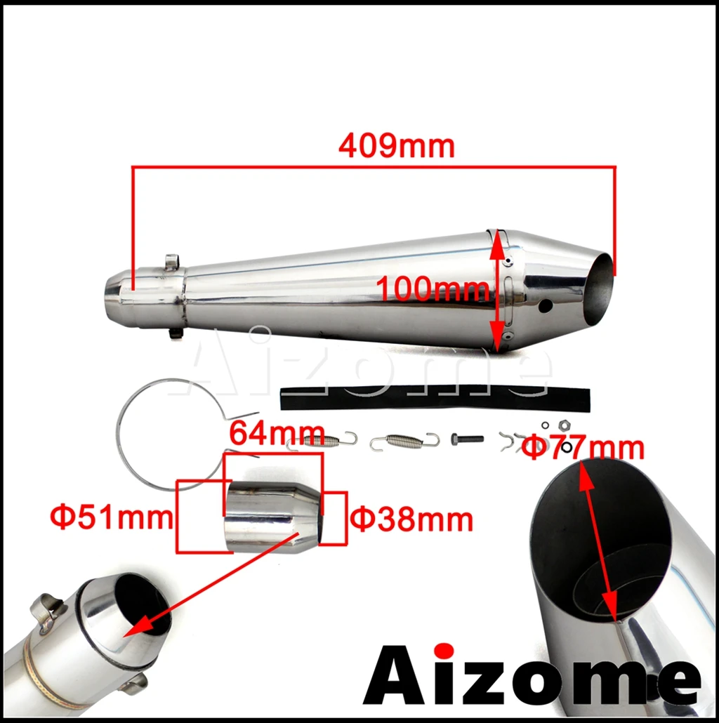 Universal Auspuff Schalldämpfer 51mm - DB Killer Für Motorrad & Moped