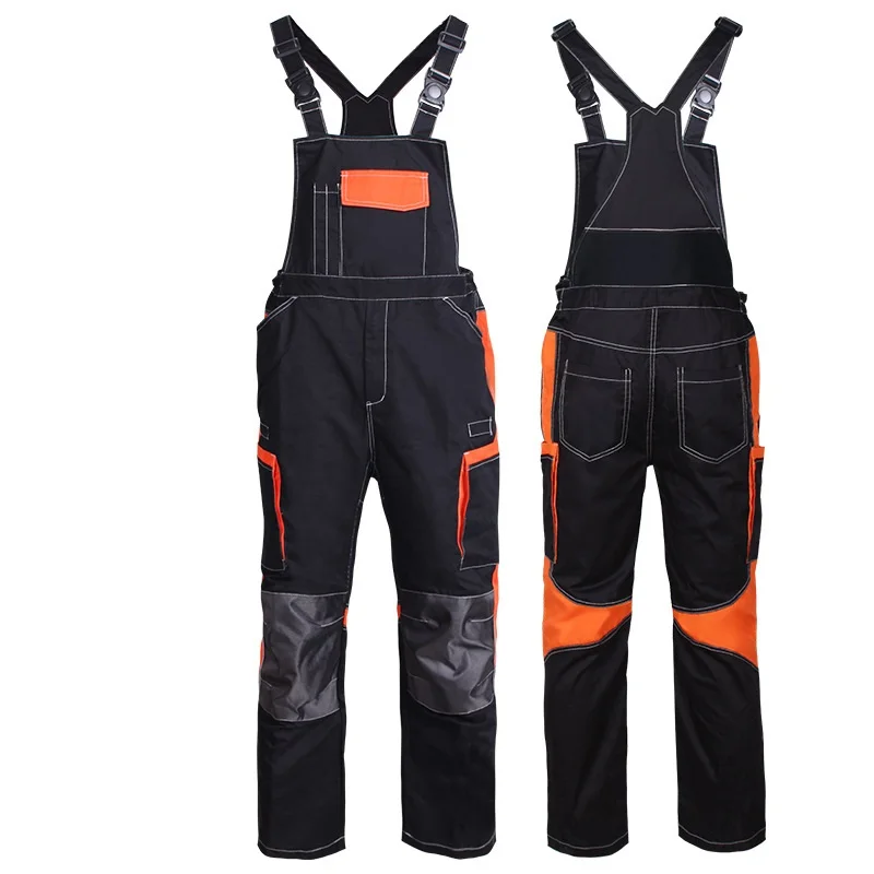 Bib Overall Casual Worker Clothing Plus Size Sleeveless Bib Pants Protective Coverall Strap Jumpsuits Fly Pockets Uniforms S-4xl