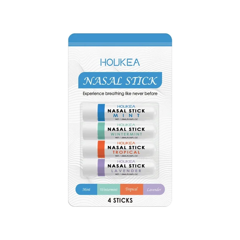 4 Sticks Nasal Stick Set Wake Up Stick Brain Refreshing Tool Nasal Tubes Inhaler Office Worker Student Avoid Sleepiness Device