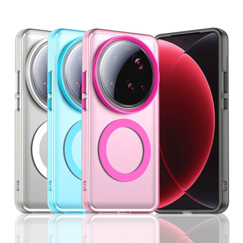 Matte Clear Magnetic Wireless Charging Shockproof Candy Color Case
