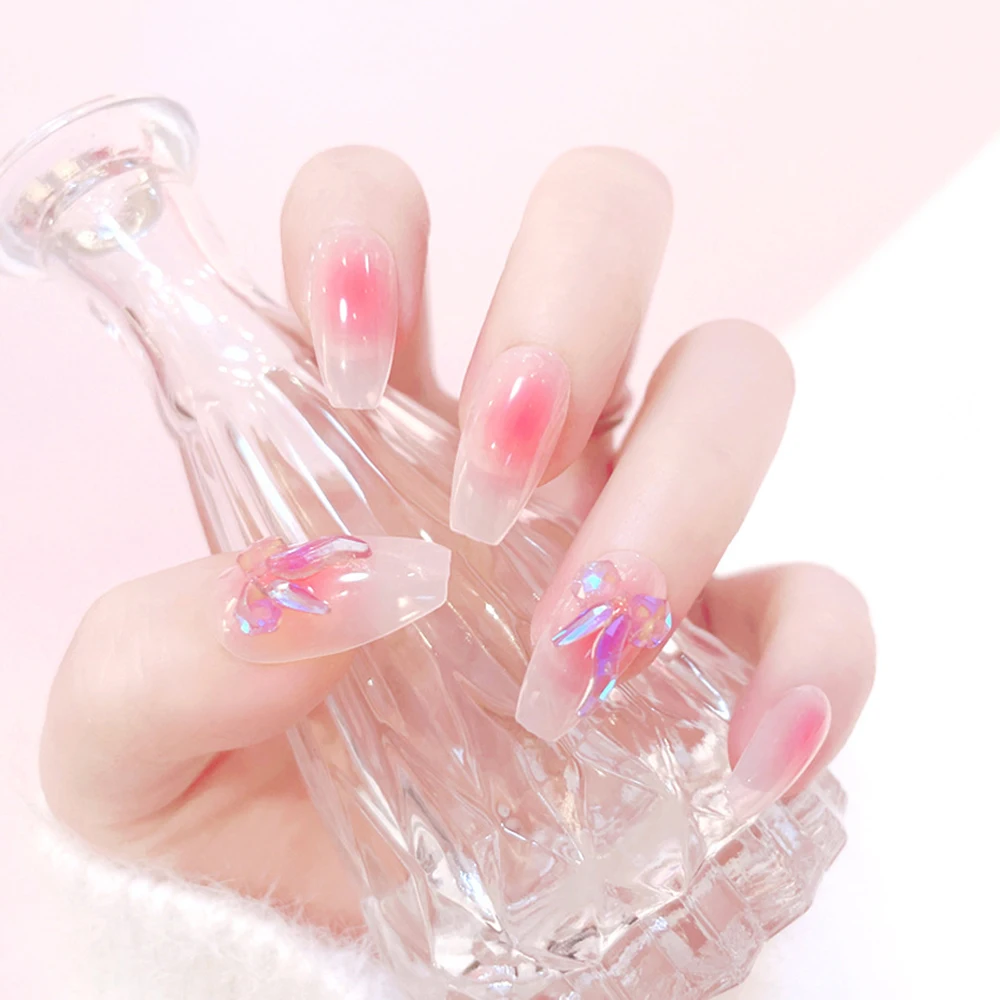 

Press On Nails 24Pcs False Nails With Glitter 3D Bow Design Full Cover Wearable Fake Nails for Women and Girls Nail Art