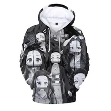 

2022 New Men's Casual Hoodie 3D Digital Printing Kamado Nezuko Hoodie Demon Slayer Kimetsu No Yaiba Anime Cosplay 3d Hoodies