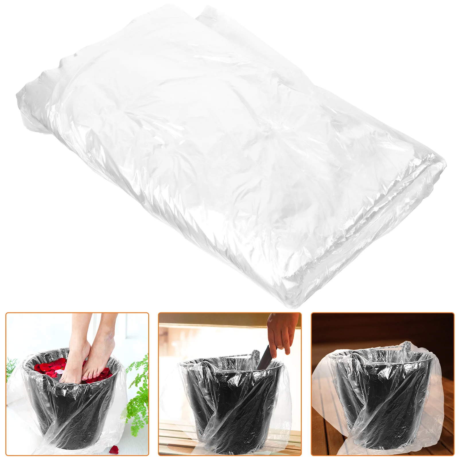 

Foot Bath Bag Portable Liners for Tubs Soaking Replacement Pedicure Basin Salon Supplies Clear Bags