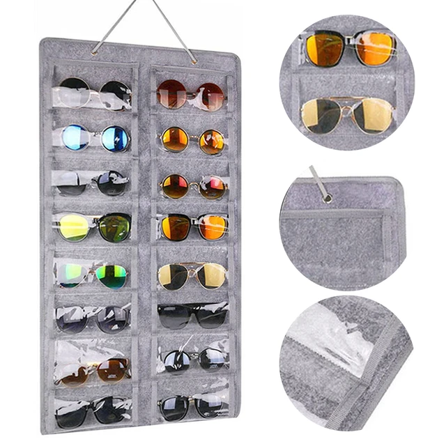 16 Gitter Wand Hängende Sonnenbrille Organizer Display Tasche Brillenhalter