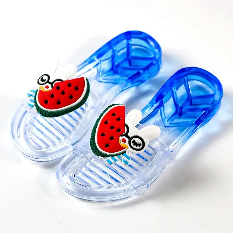 

A984ZXW Casual Slippers 2022 Summer Transparen Flower Flats Slides Lady Nop-slip Jelly Sandals Female Fashion