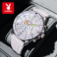 PLAYBOY 3081 Montres pour hommes Marque de luxe Montres à quartz originales pour homme Chronographe Lumineux Étanche Tendance Classique Reloj 2