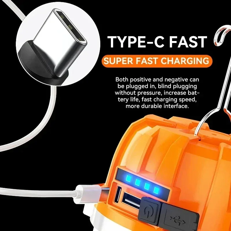 Camping Lantern Built-in Battery Powerful USB Rechargeable LED for Outdoor Camping BBQ Tents Emergency Power Bank