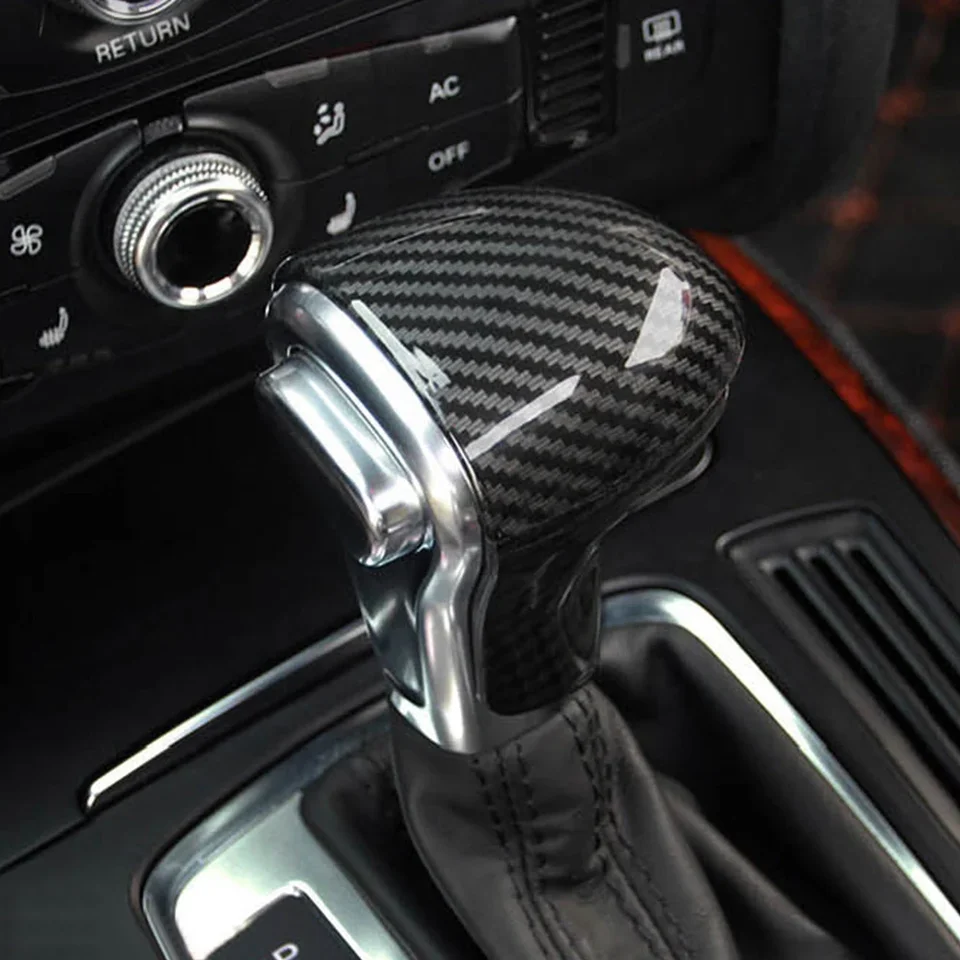 KUNGKIC Pomo De Fibra De Carbono Para Palanca De Cambios, Consola Media, Cubierta De Fibra De Carbono, Accesorios Para El Interior De Audi TT 2007, 2008, 2009, 2010, 2011, 2012, 2013, 2014, Color Rojo