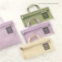 Mini Travel Grid Bag Portable Mesh Fabric Dacron Cosmetic Bag Toiletry Bag 1