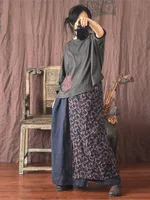 Women Linen Patchwork Skirts Ladies Loose Skirt Female 2025 Skirt Spring Autumn Summer Skirts 1