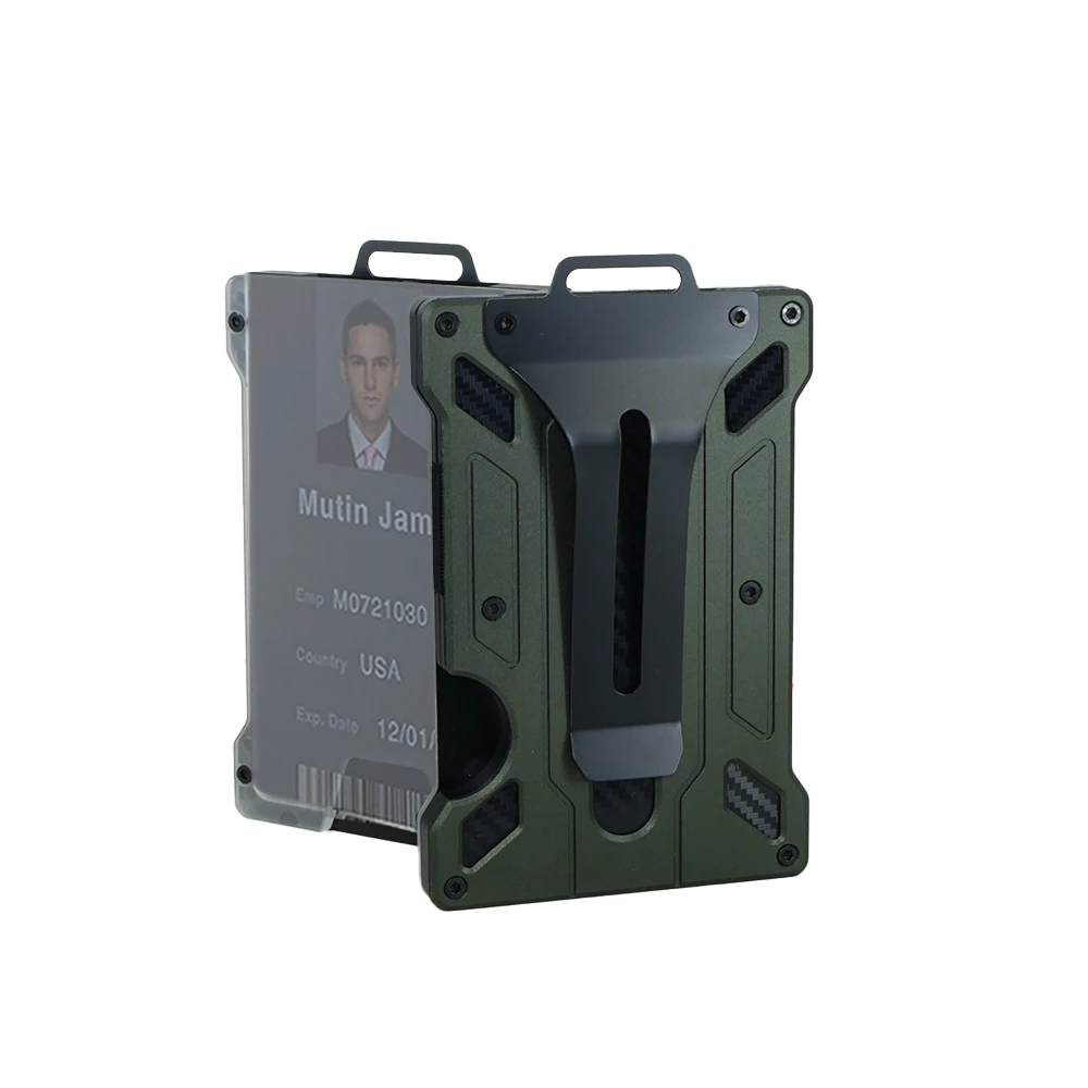 RFID-blockierende Geldbörse mit Geldscheinklammer, Vordertasche, vielseitiger Kreditkarten-Organizer, Ausweishalter, Bargeldhalter – Detail 3