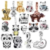 Steampunk Bear Pendant Sparkling Cute Panda Charm Bead Fit Original 925 Sterling Silver Bracelet DIY Jewelry Fashion Gift 1