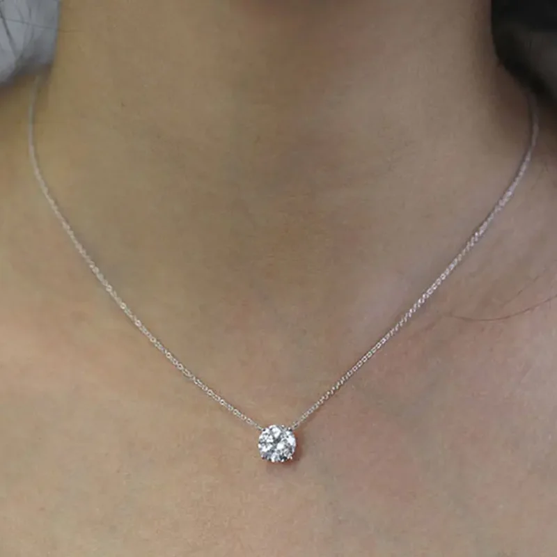 Lnngy 1CT 2CT 3CT Moissanite Pendant Necklace For Women s925 Sterling Silver Solitaire Drop Certified GRA Jewelry Gift