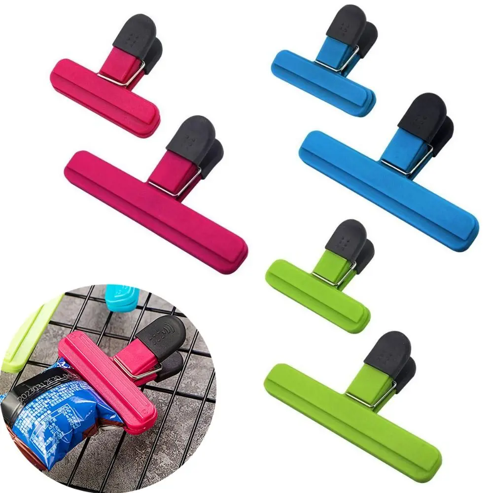 

6Pcs Plastic Large Food Bag Clips 3 Colors Reusable Heavy Seal Grip with Good Grips 2 Sizes Snack Bag Sealing Clips Office