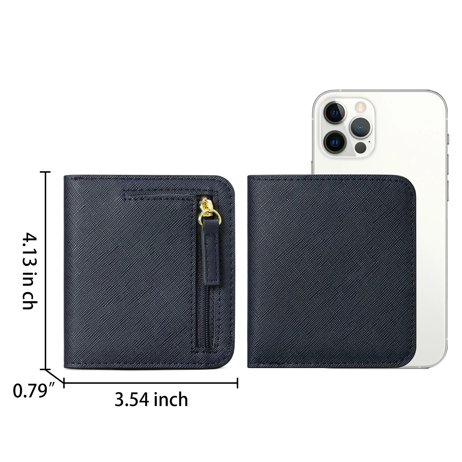 Women's RFID Blocking Compact Bifold Leather Wallet with ID Window