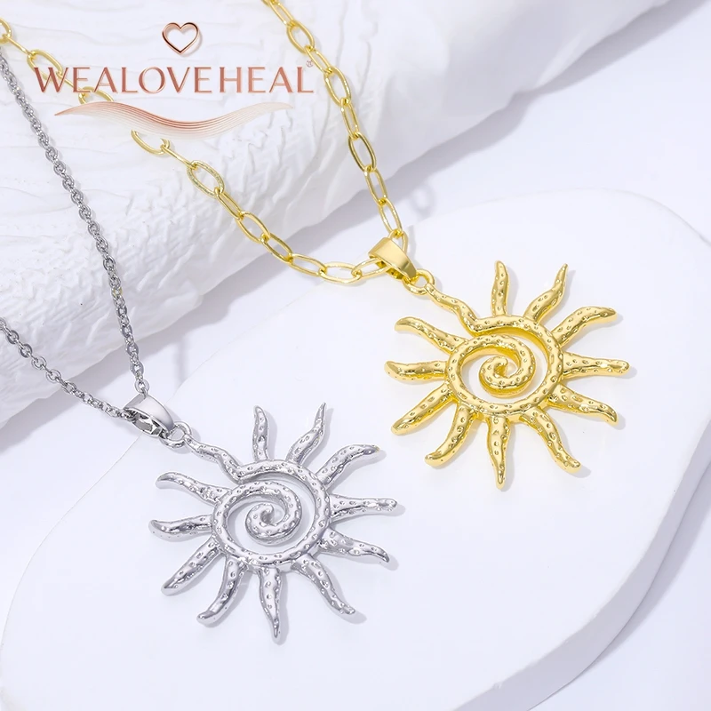 Modische Spiral-Vortex-Sonnenanhänger, 18K Vergoldetes Messing mit Zirkon-Einlage, Sonnen-Charm für DIY-Halsketten und Schmuckherstellung – Detail 24