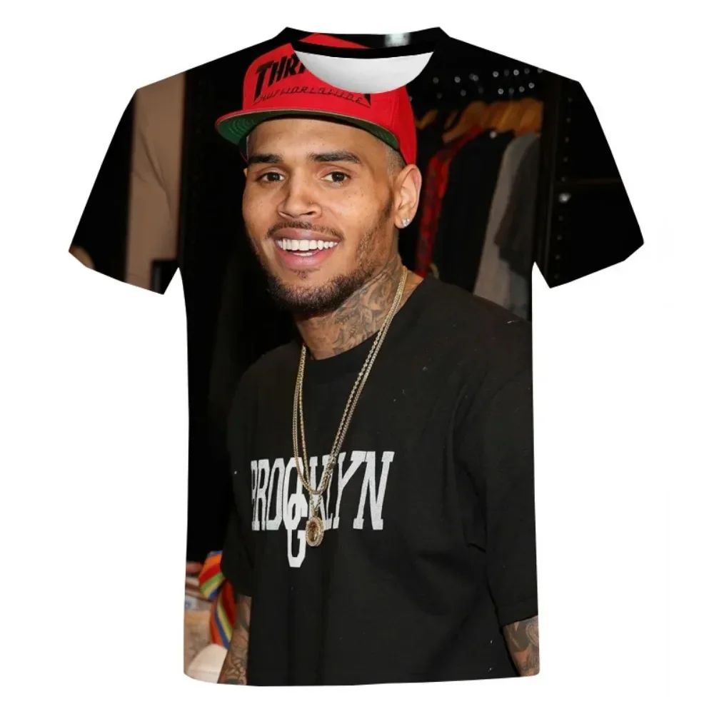 

Chris Brown 3D Printed T-shirt Men's and Women's Clothing Summer Oversized T-shirt Fashion Harajuku Street Clothing Trendy Top