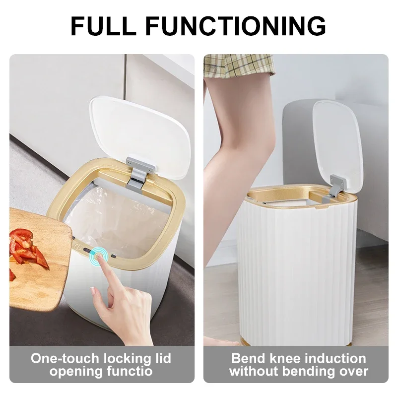 Trash Can 9/12/15L Smart Automatic Induction Kitchen Bathroom