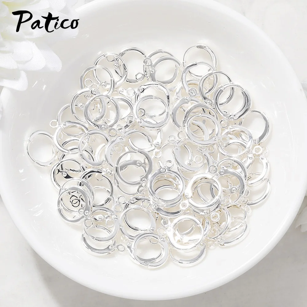 Bulk Jewelry Findings 100PCS Genuine Real Pure Fine 925 Sterling Silver Round Lever Back Ear For Earrings Design 925 Stamped