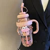 1200ML Sports Water Bottle with A Cute Large-mouthed Design, An Aesthetic Large-capacity Portable Summer Outdoor Straw Cup 5