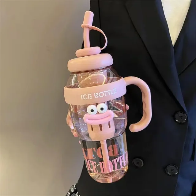 1200ML Sports Water Bottle with A Cute Large-mouthed Design, An Aesthetic Large-capacity Portable Summer Outdoor Straw Cup 5