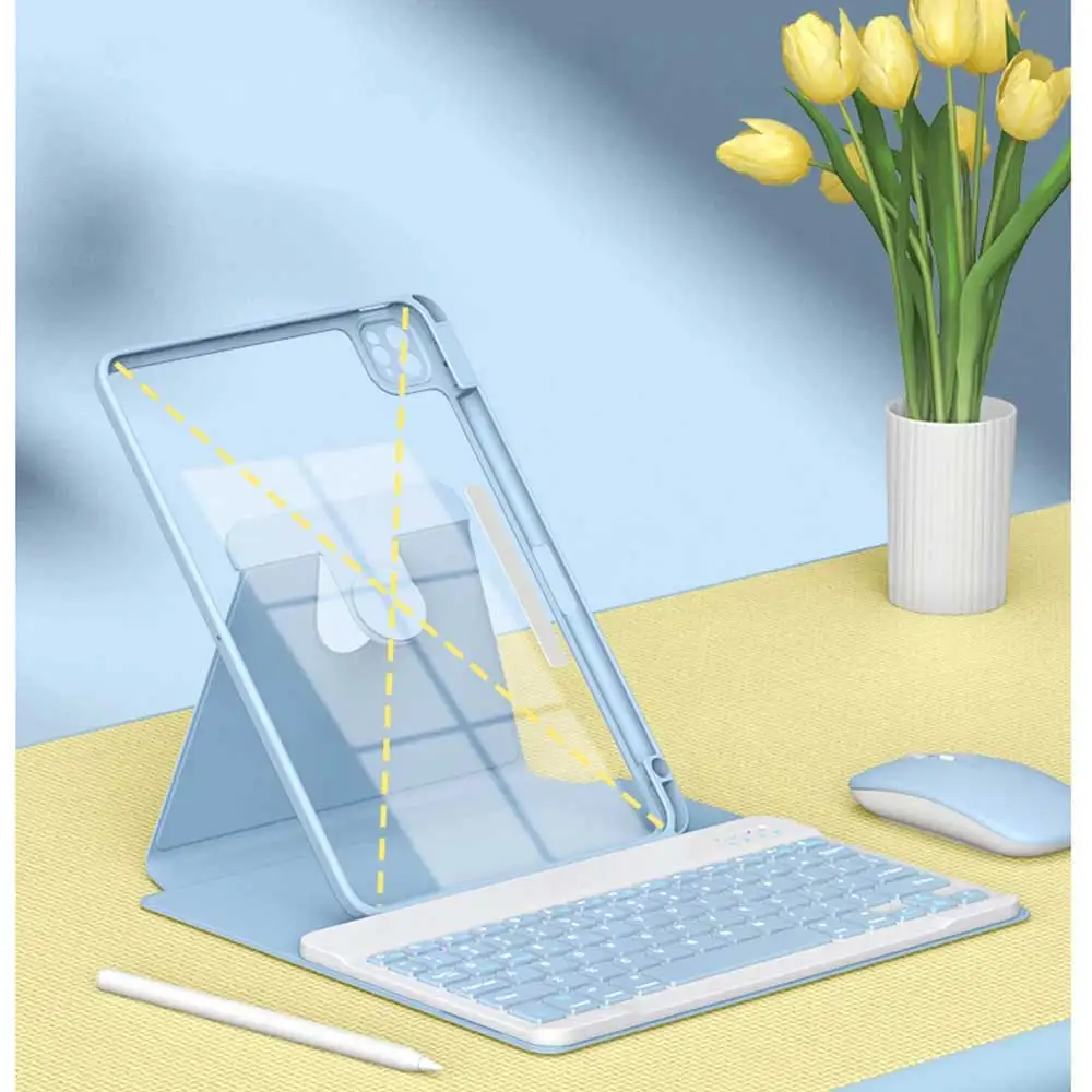 Premium Magnetic Keyboard Case with Transparent Cover and Mouse