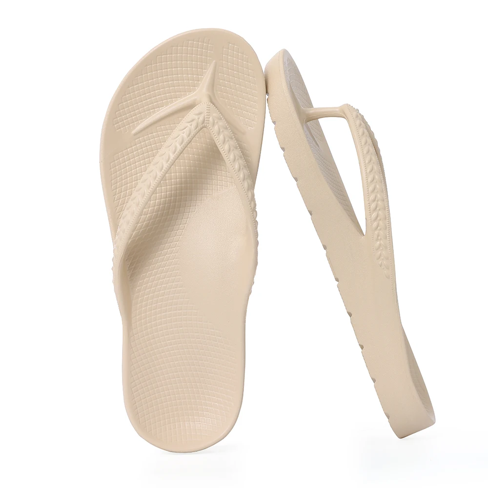 Shevalues Sommer-Damen-Flip-Flops mit Fußgewölbeunterstützung, modische weiche Einlegesohle, EVA-Strandpantoffeln, Haussandalen für Plantarfasziitis – Detail 20