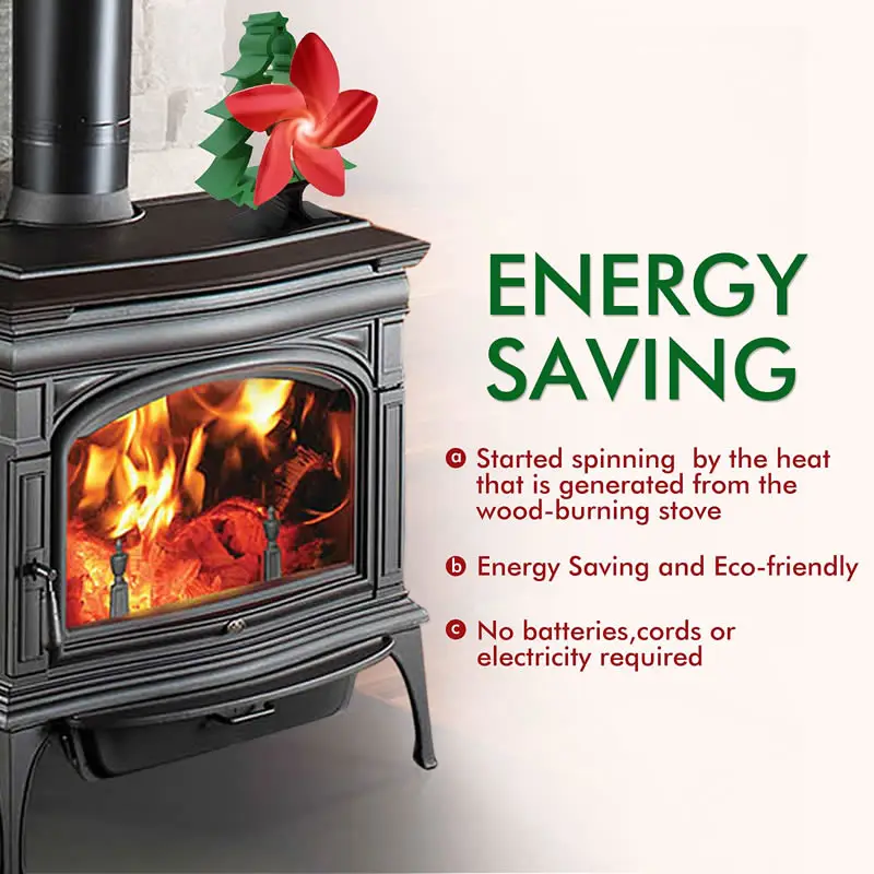5-Blade Fireplace Stove Fan Christmas Tree Shape Unpowered Fan for Stove  Fans Wood Large Fireplace-f-stove Pellet Stoves Eco fan - AliExpress