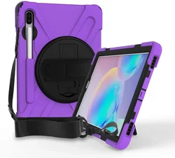 Shockproof Kids' Tablet Case with Stand, Handle, and Shoulder Belt - Durable Protection for Samsung Galaxy Tab Series (PURPLE)