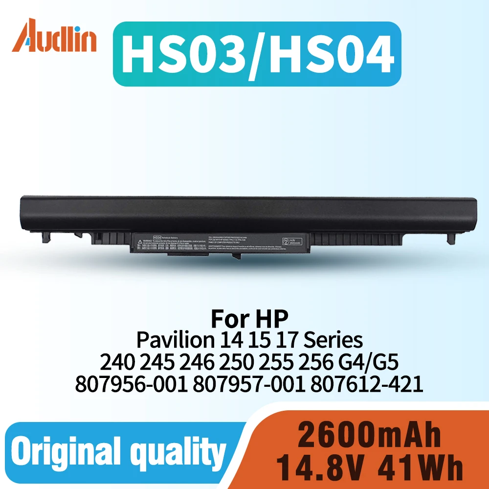 Replacement Laptop Battery For HP 240 245 246 250 255 G4 Series - 41Wh, 14.8V, 4-Cell Li-Ion (Compatible W/ 807956-001, 807957-001)
