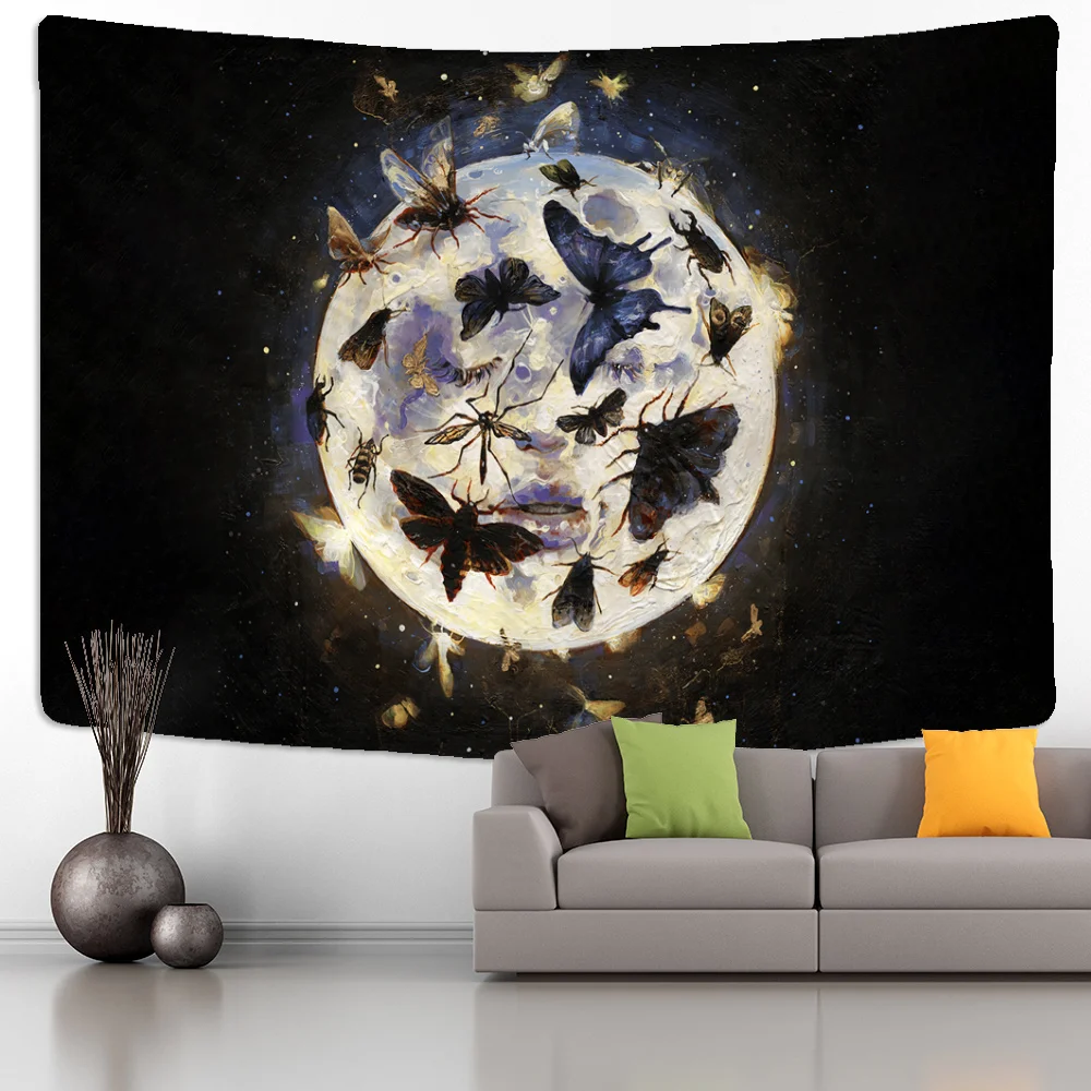 

Butterfly Mushroom Tapestry Wall Hanging Colorful Boho Hippie Psychedelic Witchcraft Minimalist Art Room Home Decor